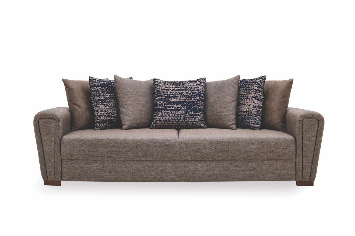 Brera Brown/blue 3-Seater Sofa Bed With Storage - Ella Furniture
