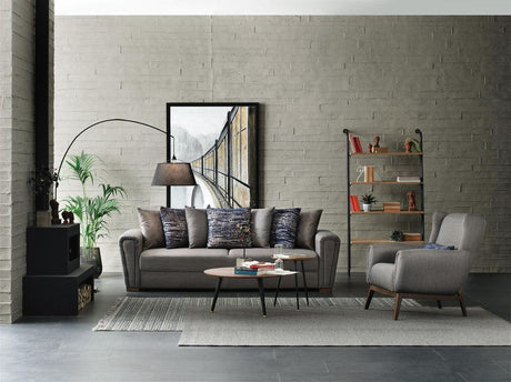 Brera Brown/blue 3-Seater Sofa Bed With Storage - Ella Furniture