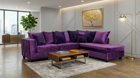 Kora Purple 2-Piece Fabric Sectional Sofa from Ella Furniture