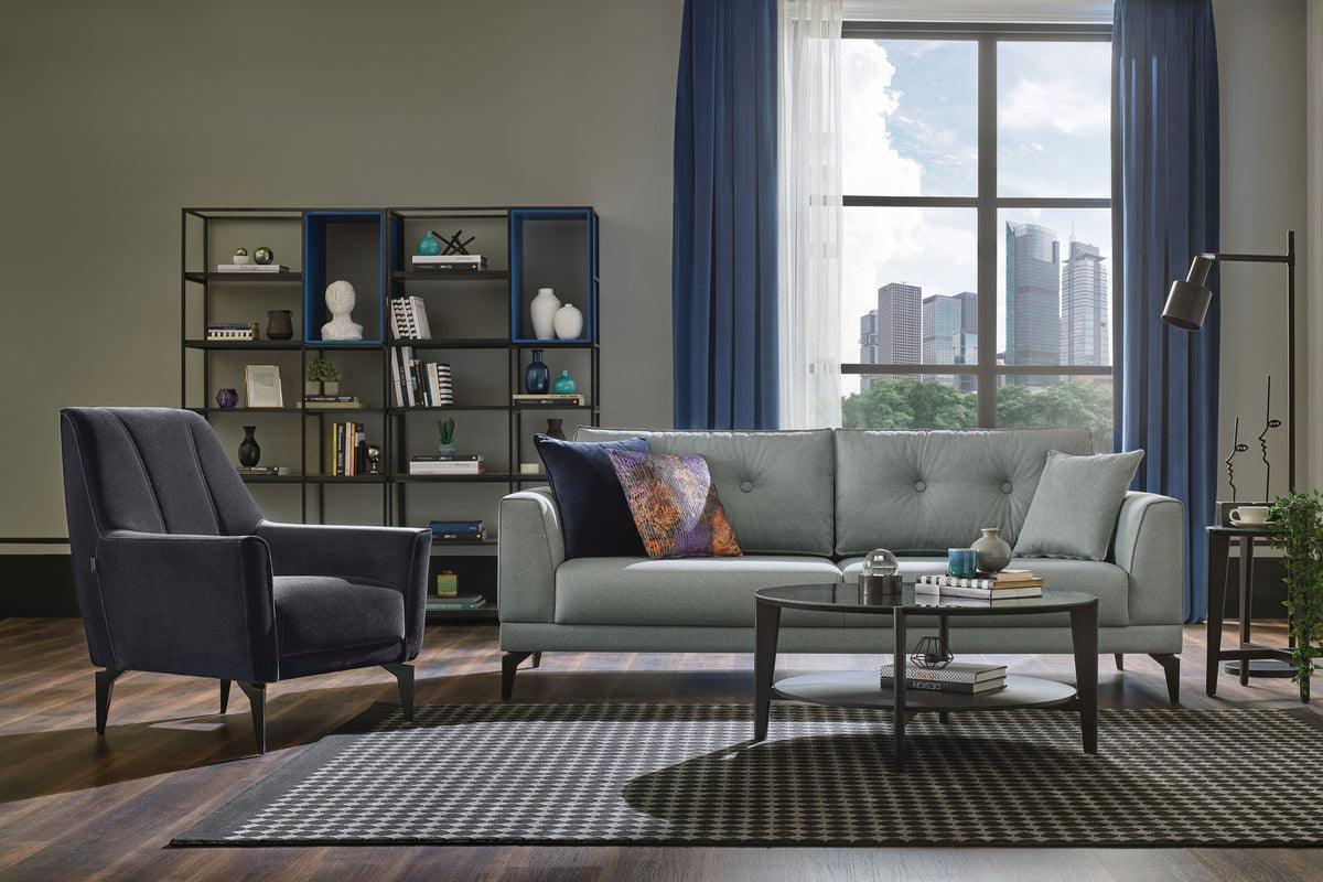 Cordell Light Gray 3-Seater Sofa Bed - Ella Furniture