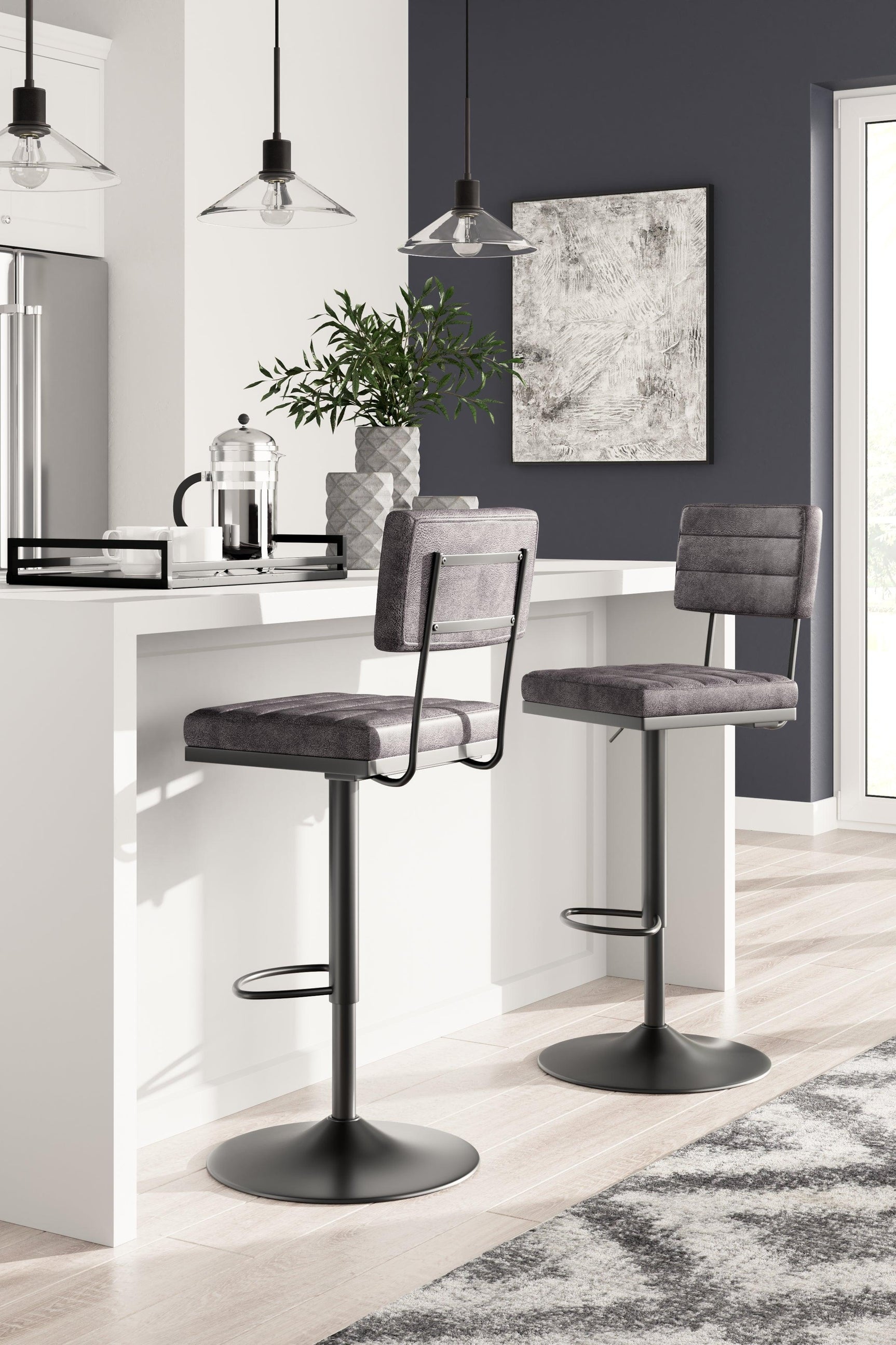 Strumford Gray/black Bar Height Bar Stool D119-630 - Ella Furniture