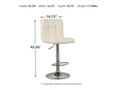 Bellatier Bone Adjustable Height Bar Stool D120-230 - Ella Furniture