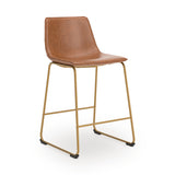 Ciabori Brown/Gold Counter Height Barstool
