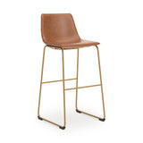 Ciabori Brown/Gold Bar Height Bar Stool