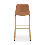Ciabori Brown/Gold Bar Height Bar Stool