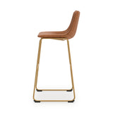 Ciabori Brown/Gold Bar Height Bar Stool