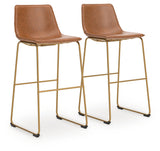 Ciabori Brown/Gold Bar Height Bar Stool