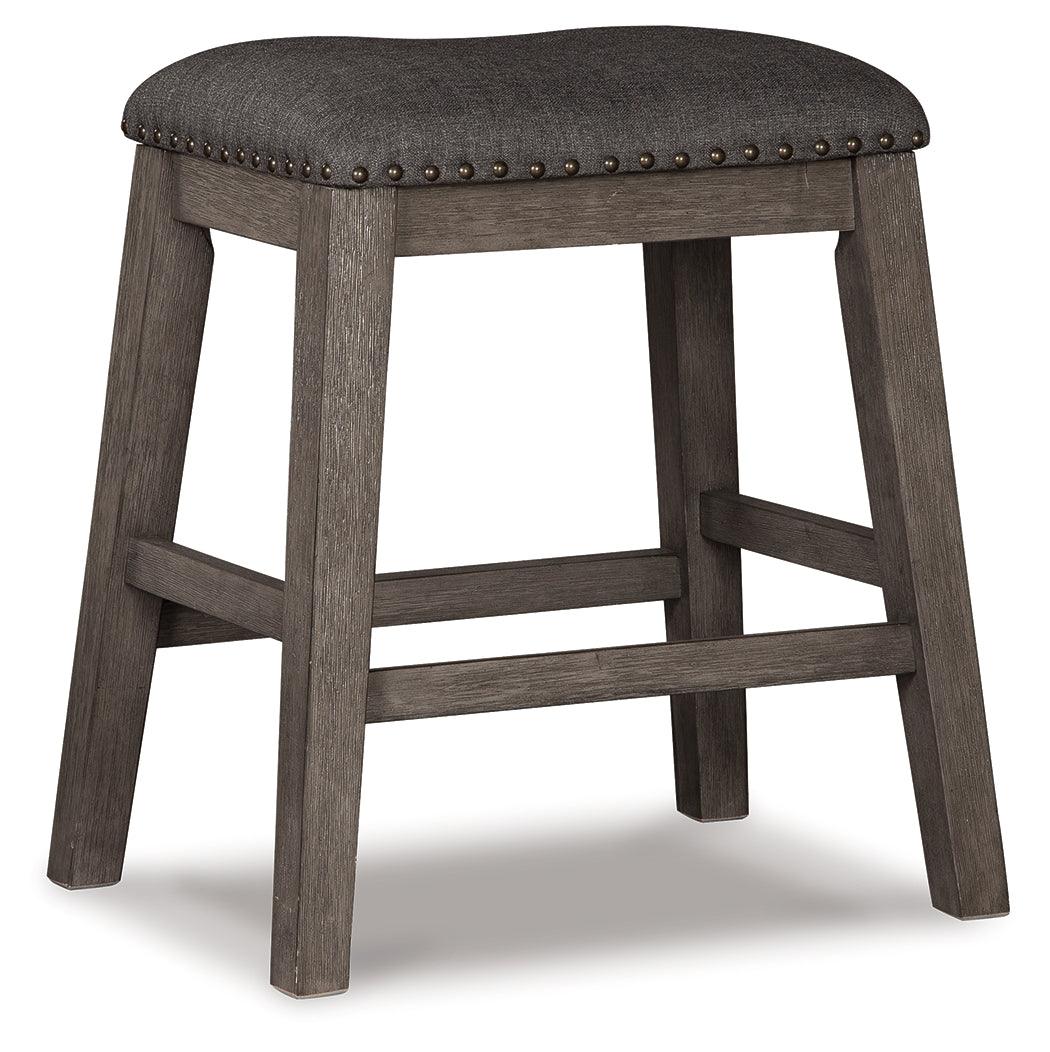 Caitbrook Gray Counter Height Upholstered Bar Stool D388-024 - Ella Furniture