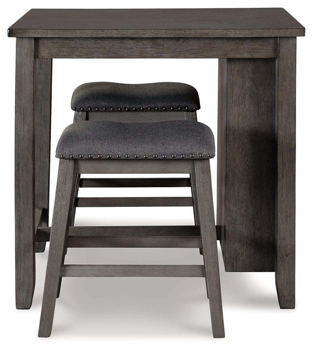 Caitbrook Gray Counter Height Dining Table And Bar Stools (Set Of 3) D388-113 - Ella Furniture