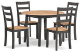Gesthaven Natural/Brown Dining Set angled view