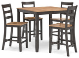 Gesthaven Natural Brown Counter Height Dining Table And 4 Barstools (Set of 5)