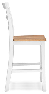 Gesthaven Natural/White Counter Height Dining Table and 2 Barstools
