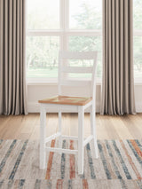 Gesthaven Natural/White Counter Height Dining Table and 2 Barstools