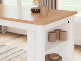 Gesthaven Natural/White Counter Height Dining Table and 2 Barstools