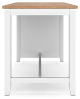 Gesthaven Natural/White Counter Height Dining Table and 2 Barstools