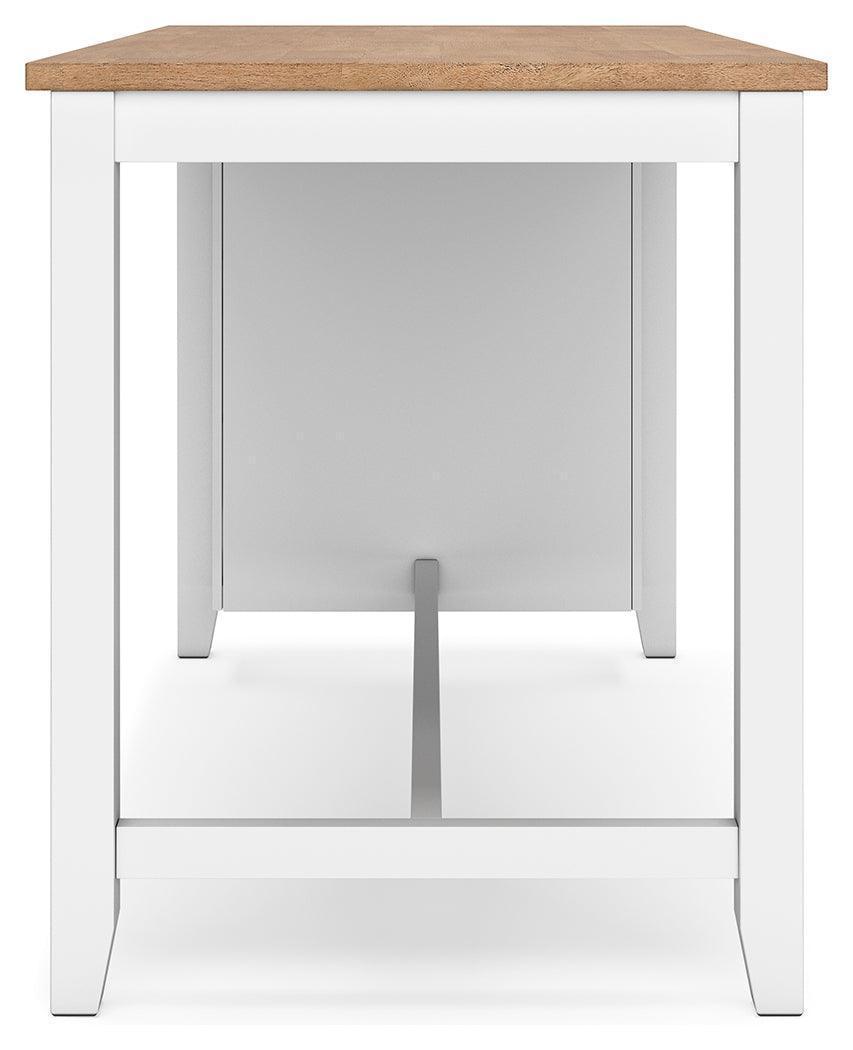 Gesthaven Natural/White Counter Height Dining Table and 2 Barstools
