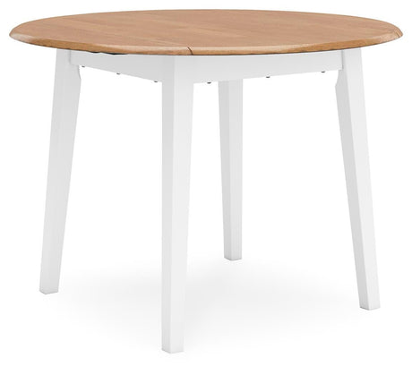 Gesthaven Natural/White Dining Set angled view