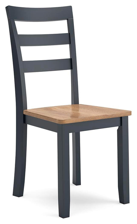 Gesthaven Natural/Blue Dining Set angled view
