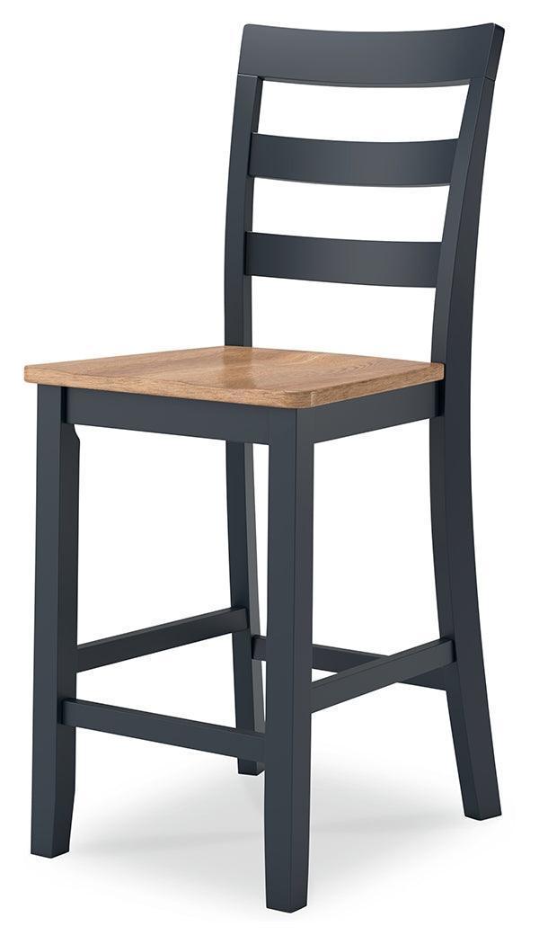 Gesthaven Natural/Blue Counter Height Dining Table and 4 Barstools