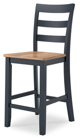 Gesthaven Natural/Blue Counter Height Dining Table and 2 Barstools