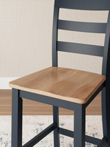 Gesthaven Natural/Blue Counter Height Dining Table and 2 Barstools