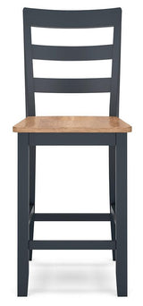 Gesthaven Natural/Blue Counter Height Dining Table and 2 Barstools