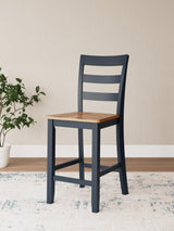 Gesthaven Natural/Blue Counter Height Dining Table and 2 Barstools