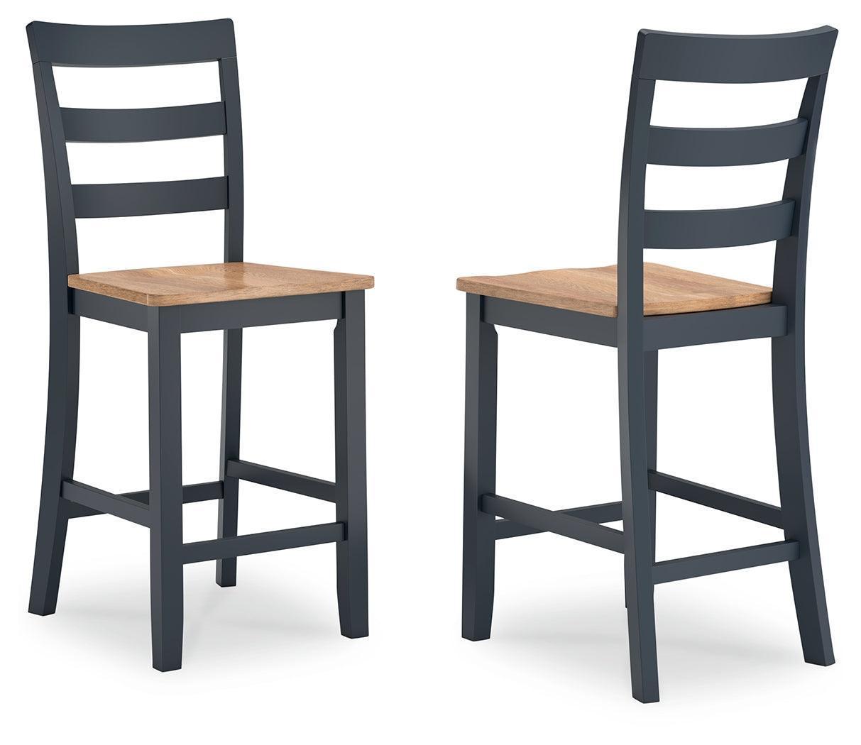 Gesthaven Natural/Blue Counter Height Dining Table and 2 Barstools