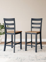 Gesthaven Natural/Blue Counter Height Dining Table and 2 Barstools