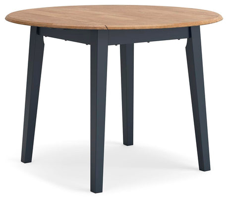 Gesthaven Natural/Blue Dining Set angled view