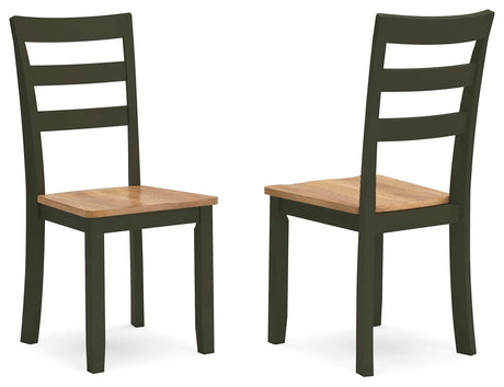 Gesthaven Natural/Green Dining Set angled view