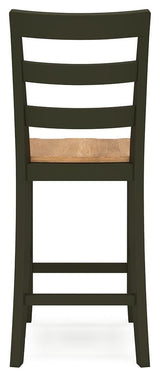 Gesthaven Natural/Green Counter Height Dining Table and 2 Barstools