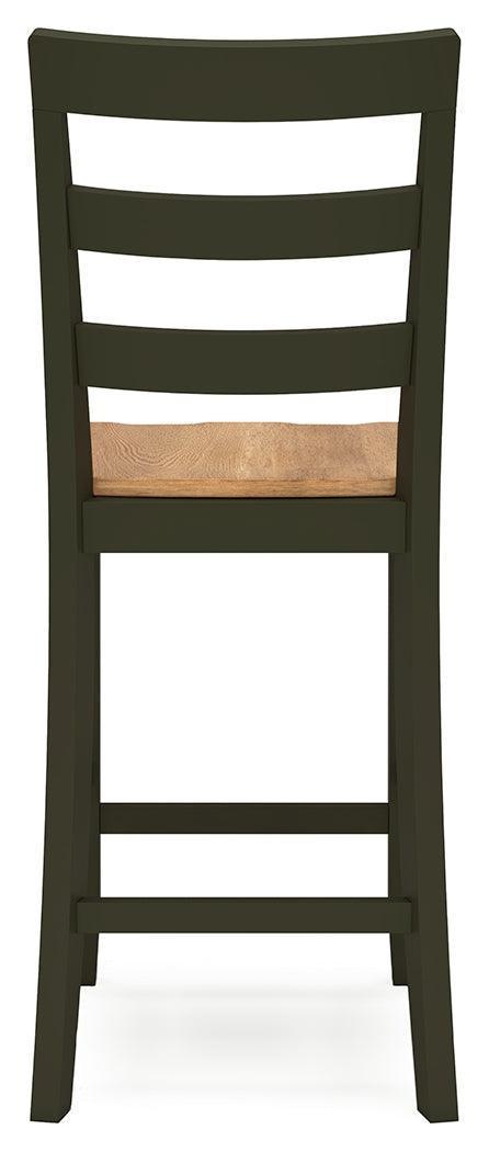 Gesthaven Natural/Green Counter Height Dining Table and 2 Barstools