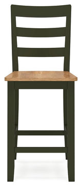 Gesthaven Natural/Green Counter Height Dining Table and 2 Barstools