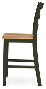 Gesthaven Natural/Green Counter Height Dining Table and 2 Barstools