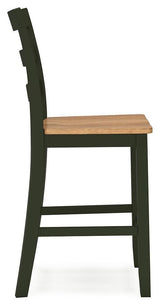 Gesthaven Natural/Green Counter Height Dining Table and 2 Barstools