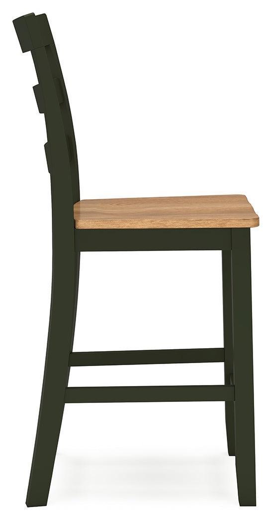 Gesthaven Natural/Green Counter Height Dining Table and 2 Barstools