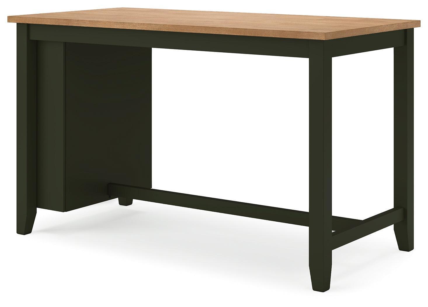 Gesthaven Natural/Green Counter Height Dining Table and 2 Barstools