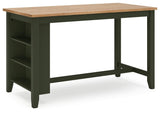 Gesthaven Natural/Green Counter Height Dining Table and 4 Barstools