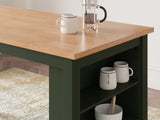 Gesthaven Natural/Green Counter Height Dining Table and 2 Barstools