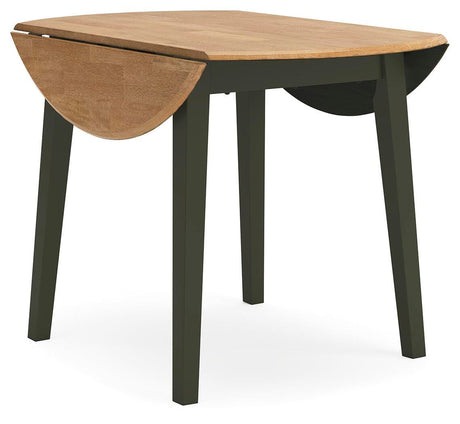 Gesthaven Natural/Green Dining Set angled view