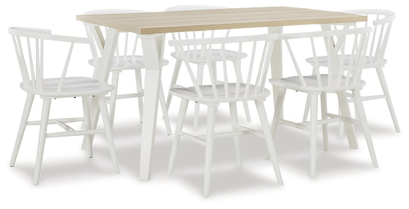 Grannen White/natural Circle Dining Room Set