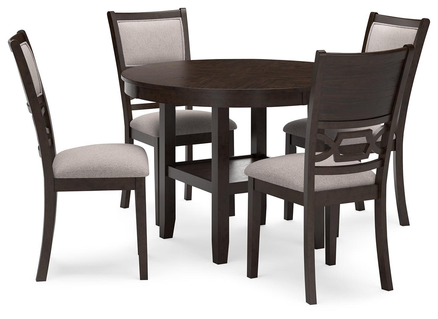 Langwest Brown Dining Table And 4 Chairs (Set Of 5) - Ella Furniture