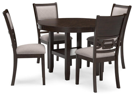 Langwest Brown Dining Table And 4 Chairs (Set Of 5) - Ella Furniture