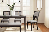 Langwest Brown Dining Table And 4 Chairs And Bench (Set Of 6) - Ella Furniture