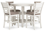 Erinberg Antique White Counter Height Dining Table and 4 Barstools (Set of 5)