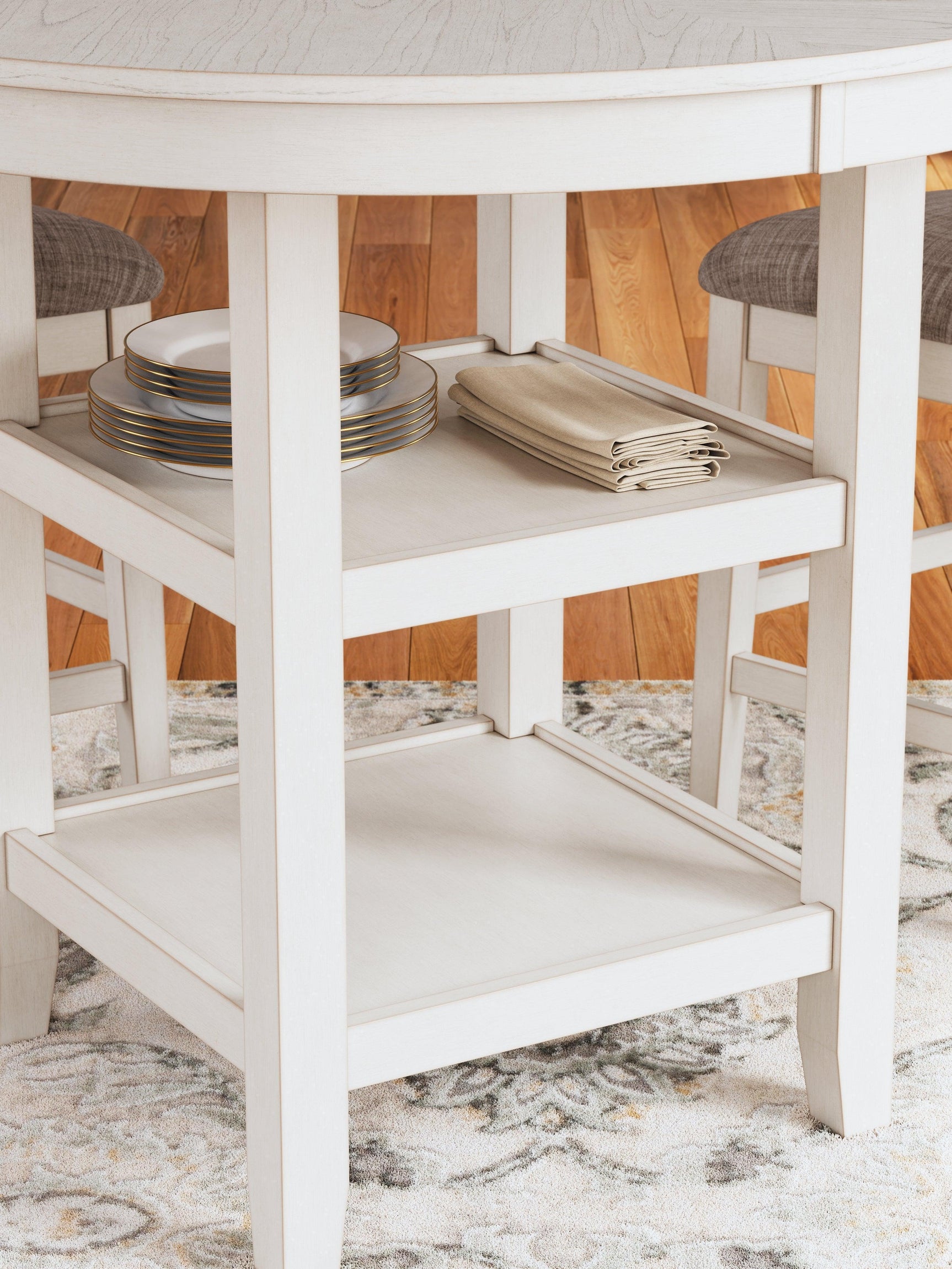 Erinberg Antique White Counter Height Dining Table and 4 Barstools (Set of 5)