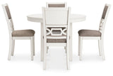 Erinberg Antique White Dining Table and 4 Chairs (Set of 5)