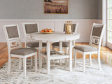 Erinberg Antique White Dining Table and 4 Chairs (Set of 5)