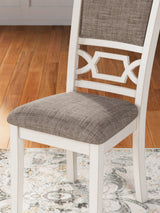 Erinberg Antique White Dining Table and 4 Chairs and Bench (Set of 6)
